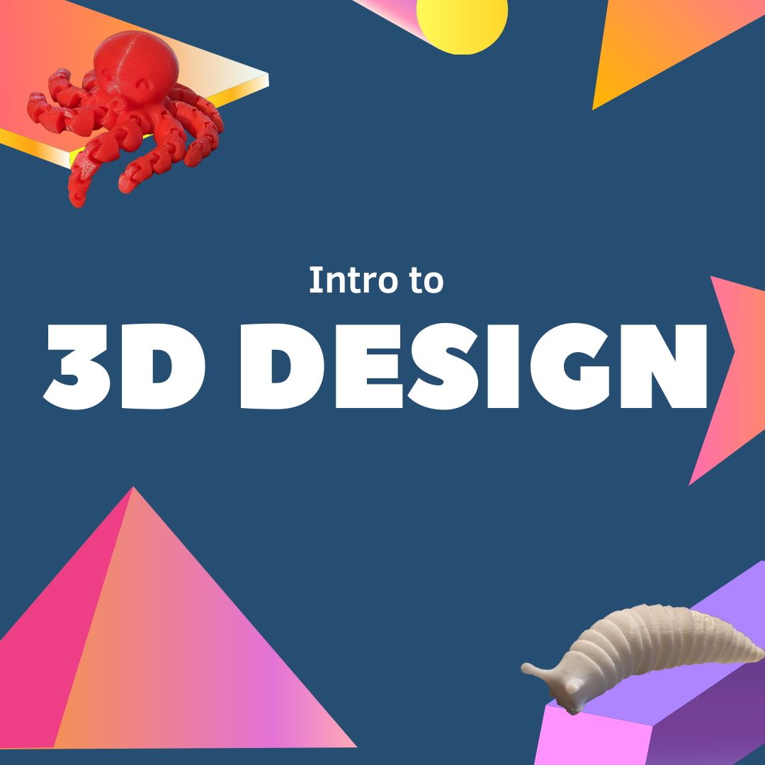 intro to 3d design with floating geometric shapes.