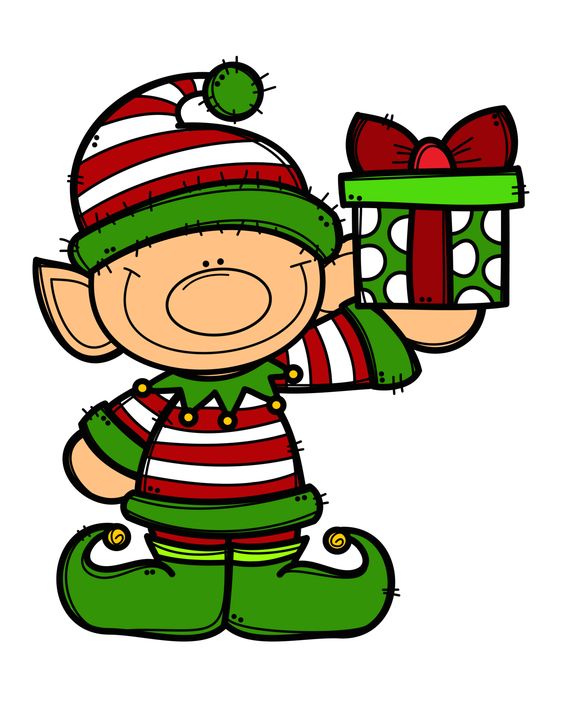 Christmas elf holding a package