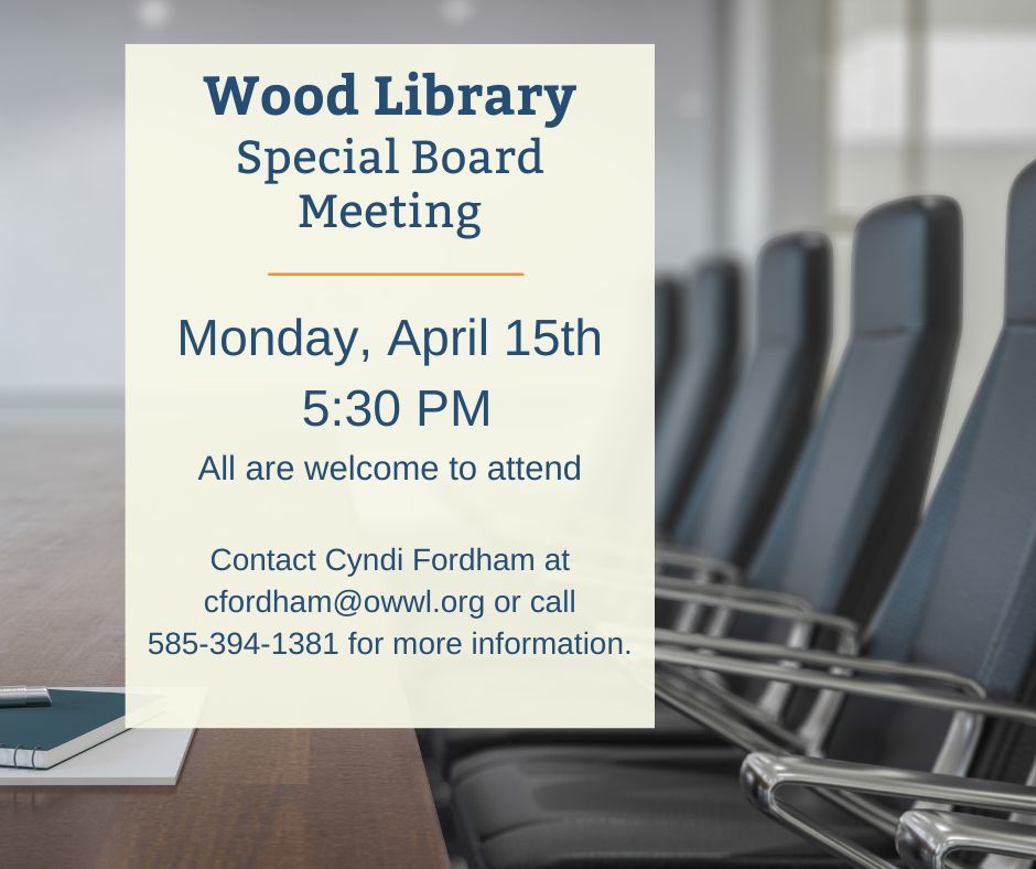 Special Board Meeting 5:30PM April 15th
