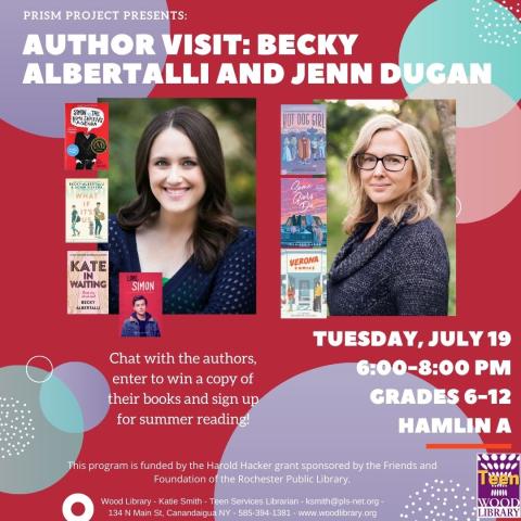 Author visit: Becky Albertalli and Jenn Dugan with their photos