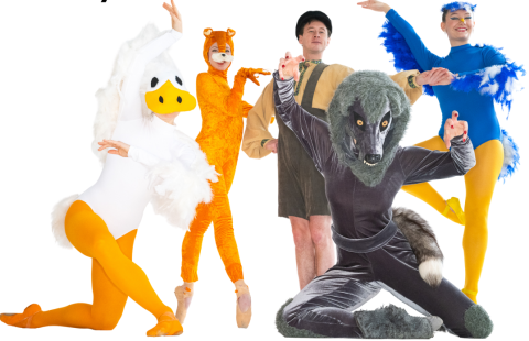 Ballet dancers in animal costumes for Peter and the Wolf