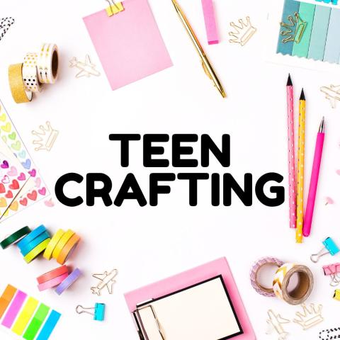 Teen Crafting with craft supplies