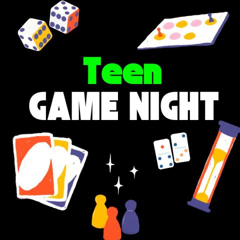Teen Game Night with board game pieces