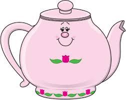 A smiling pink teapot